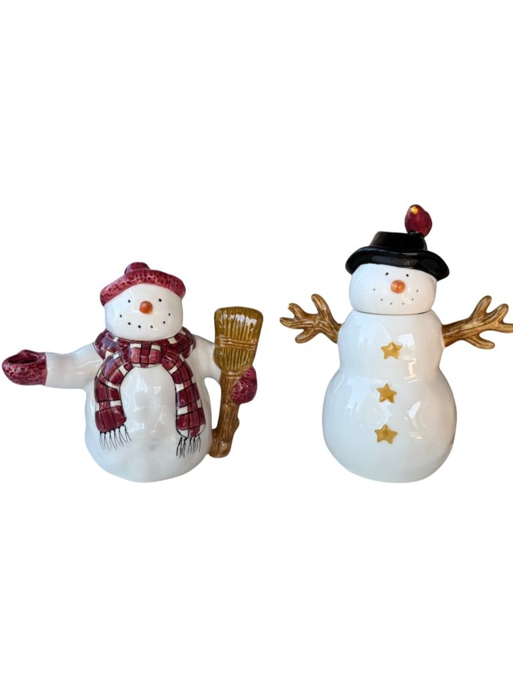 Debbie Mumm Sukura Hand Painted Earthenware Sugar & Creamer Set 5.25-6.25" Tall